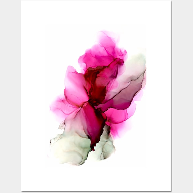 Pink Grey Blossom Wall Art by Inkartic